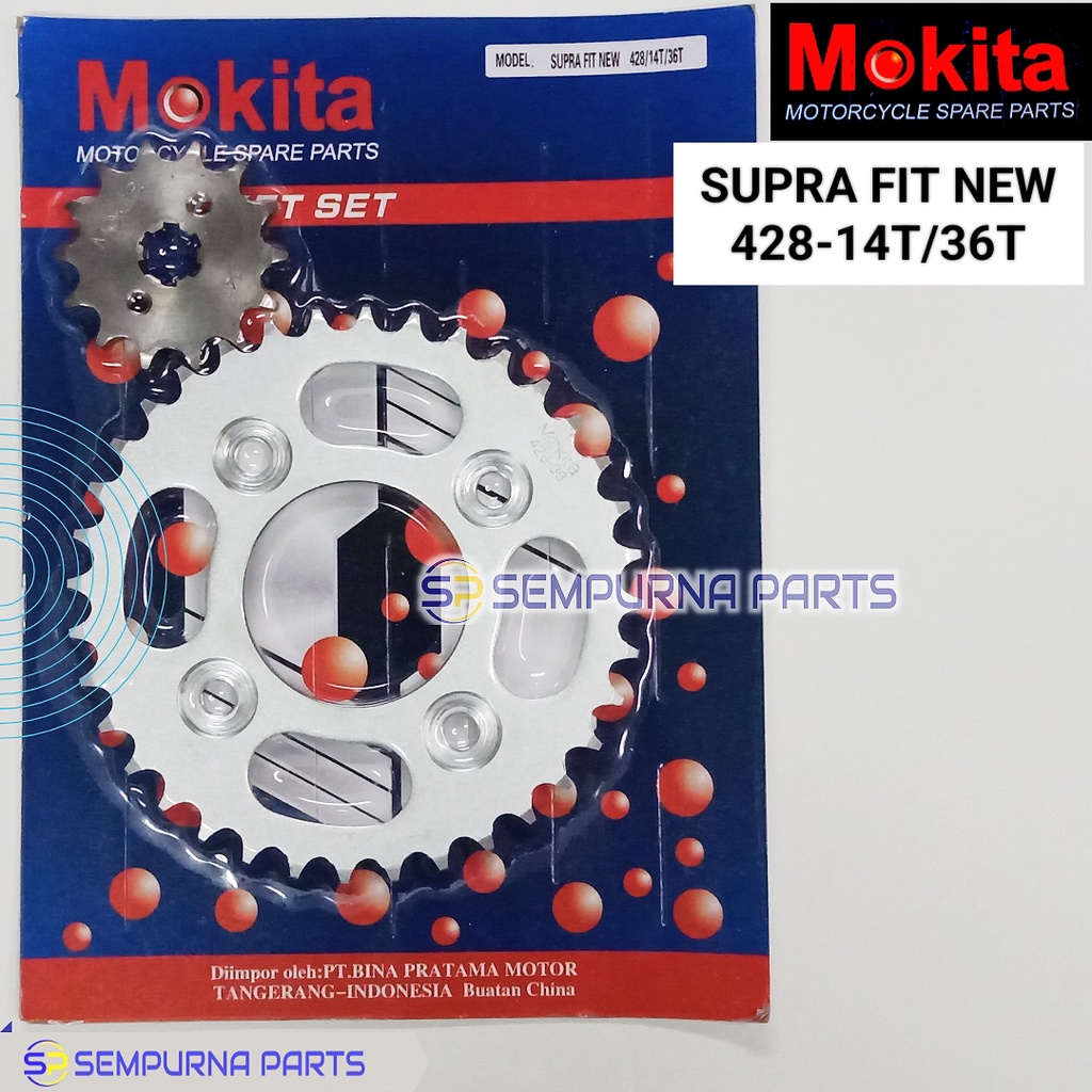 GEAR DEPAN+BELAKANG SUPRA FIT NEW 428-14T/36T - MOKITA
