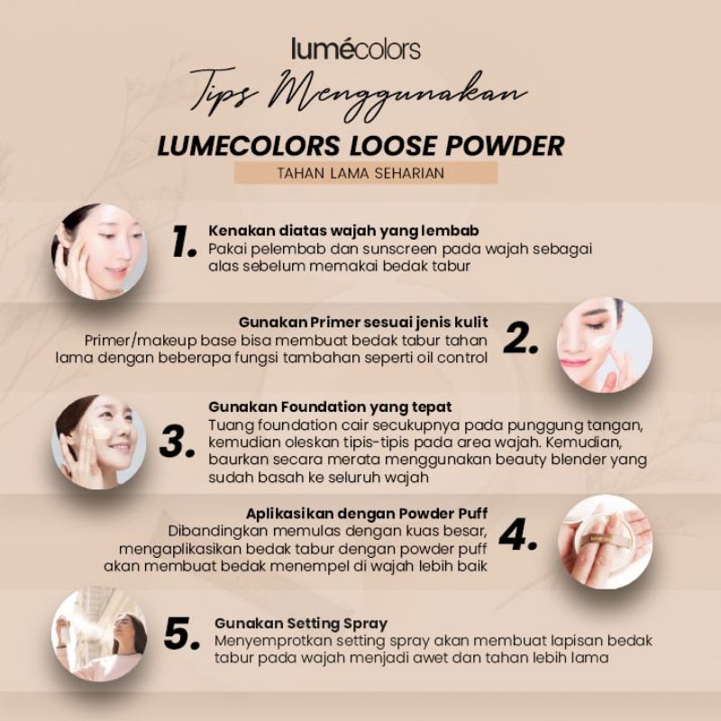 Lumecolors Loose Powder Bedak Tabur Oil Control Long Lasting Pore Blurring Effect-7