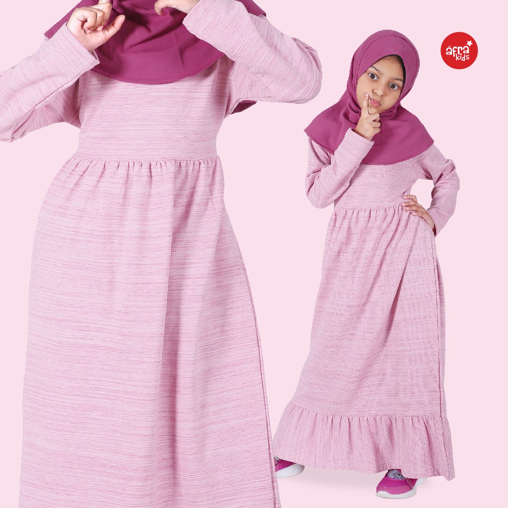 Gamis Anak Afrakids AFRA - GA004 Pink - Baju Muslim Anak Perempuan