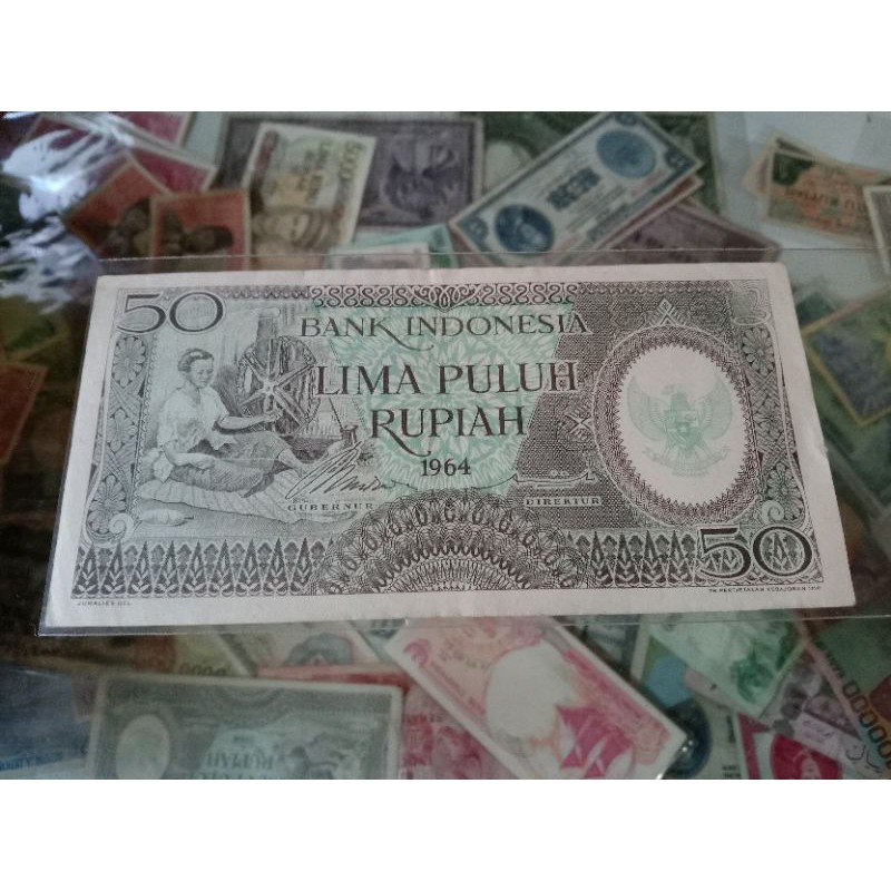 uang kertas 50 rupiah tahun 1964