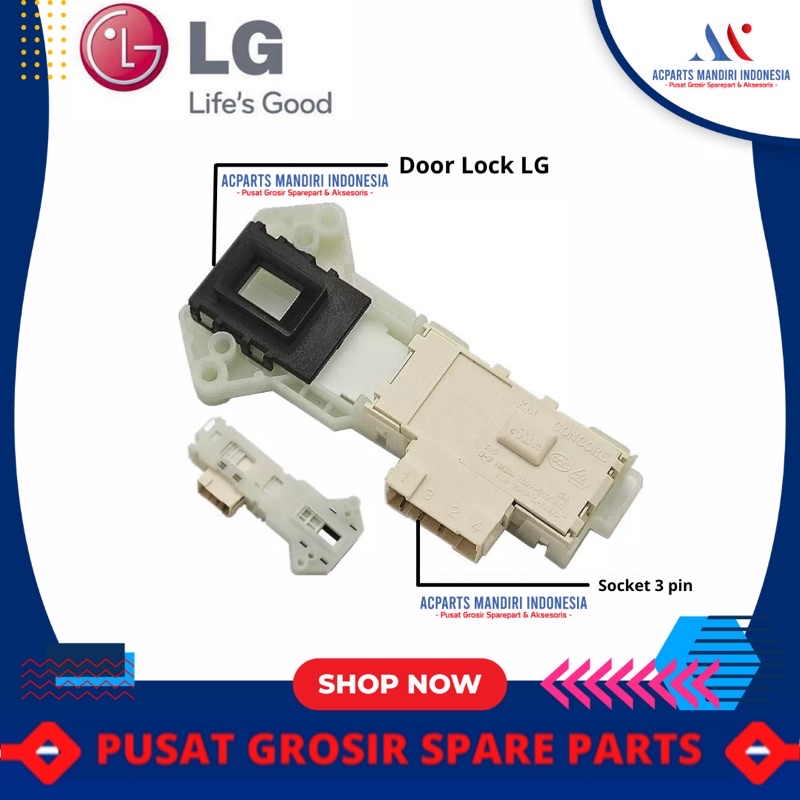 swich pintu / door lock mesin cuci LG FRONT LOADING WD-8070