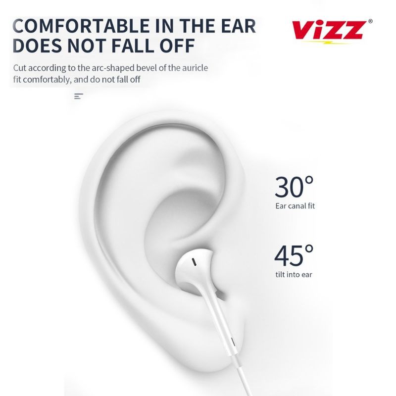 Handsfree Vizz E02 Stereo Headset Vizz Microphone Original Vizz