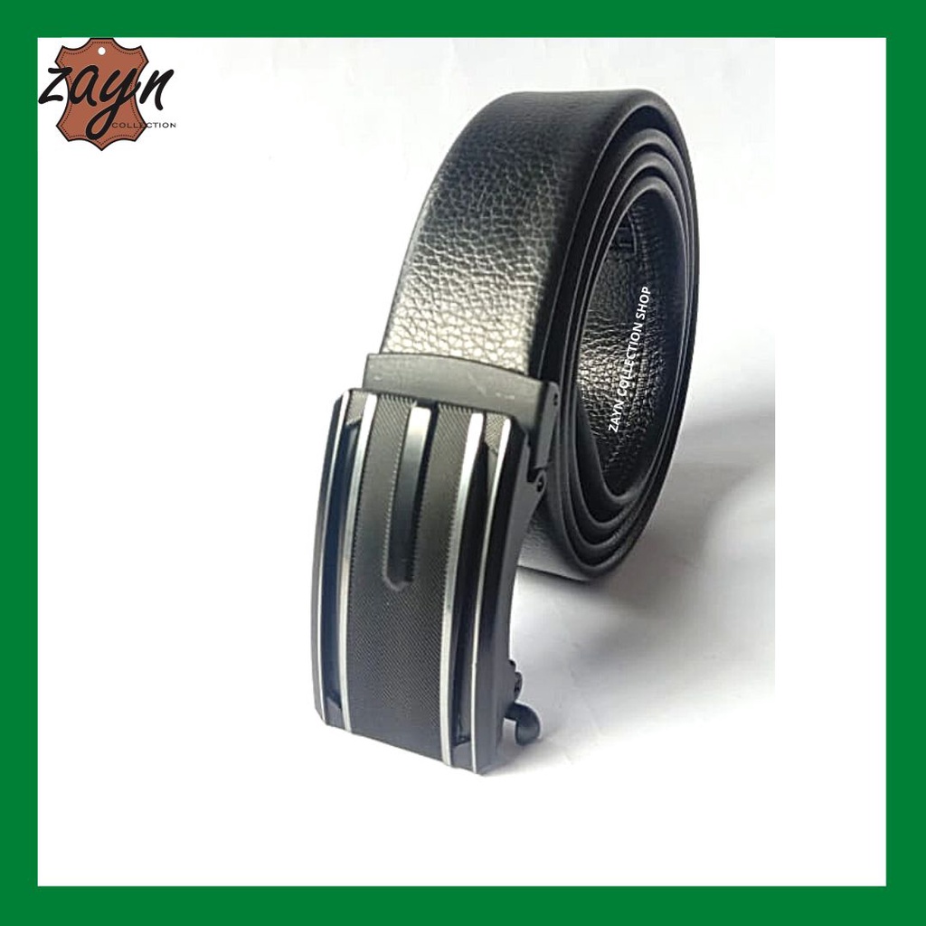 Ikat Pinggang Pria Rell Leather Pu Men Belt Kulit Sintetis Gesper Pria Sabuk Otomatis Tali Pinggang