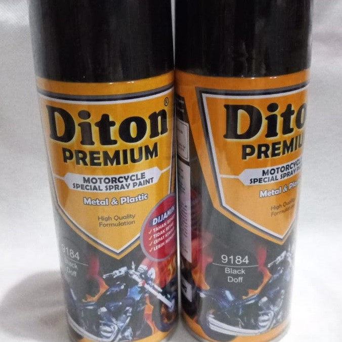 Pilok Pilox Cat Semprot DITON Premium 9184 Black Doff / HItam Dop / Matte Black (400cc / 400ml)