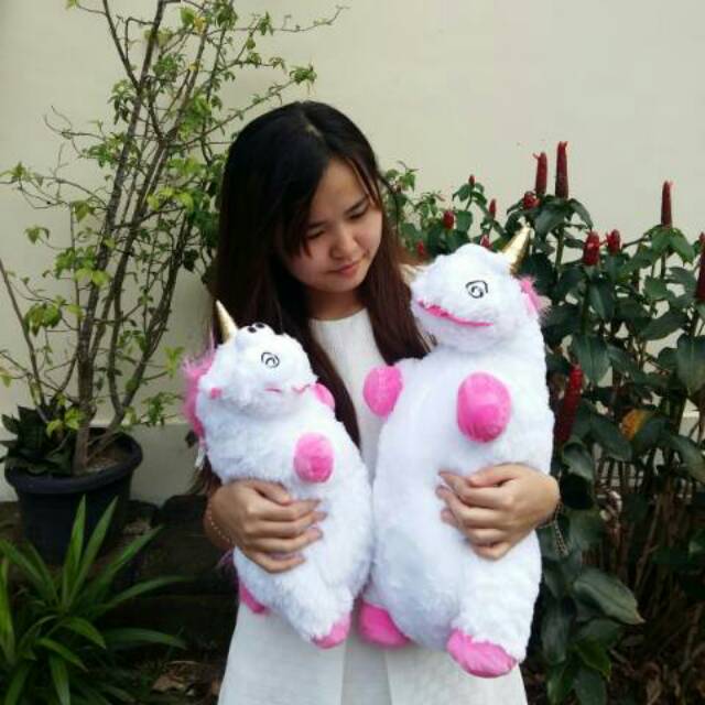 BONEKA UNICORN FLUFFY 38CM &amp; 53CM (HOT PINK)