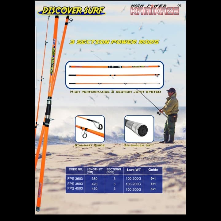 joran Pasiran kamikaze discover surf 390 sambung tiga new.