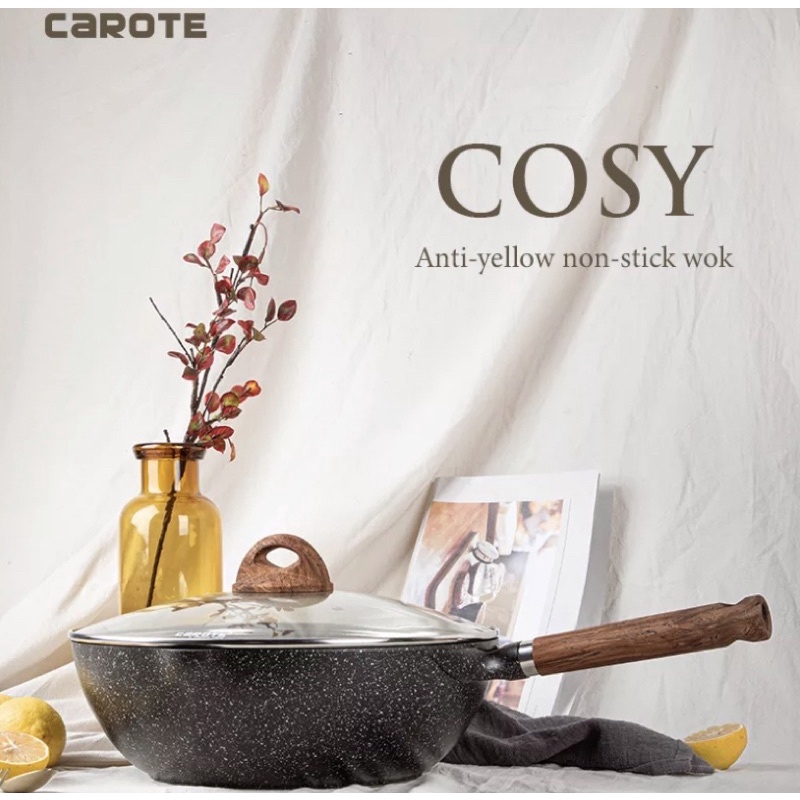 Carote COSY Anti Yellow Wok Pan 30cm Non Stick Anti Lengket Penggorengan Wajan Murah Fry Pan Panci B