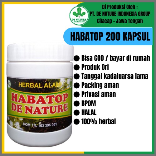 Habatop 200 Kapsul De Nature Garansi Asli Berhologram
