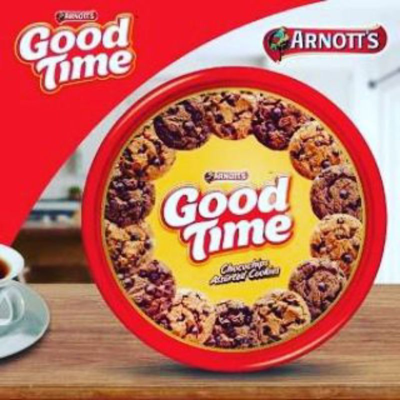 

ARNOTTS Good Time Cookies Kaleng 277g Good Time 144 g Kue kaleng Biscuit Lebaran