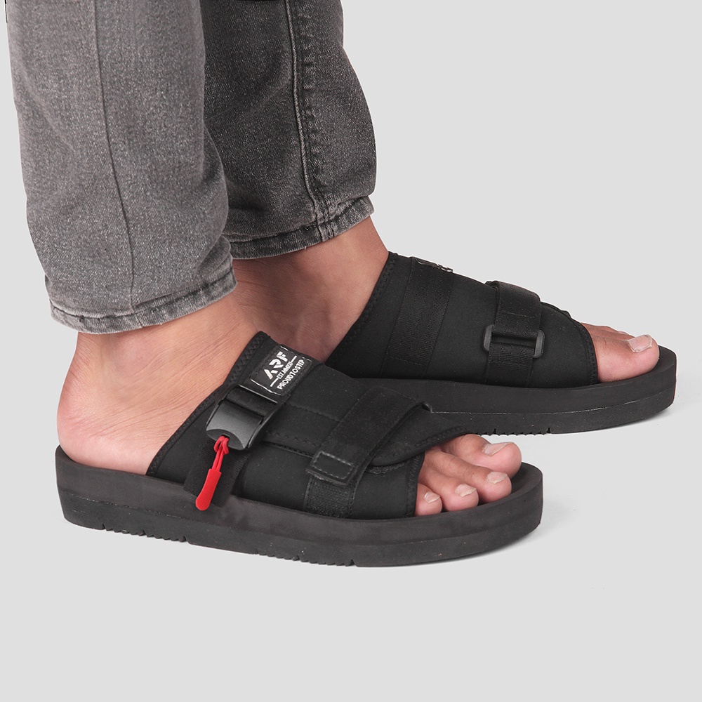 MARCO BLACK |ManNeedMe x ARF| Sandal Slip On Pria Sendal Slop Outdoor ORIGINAL