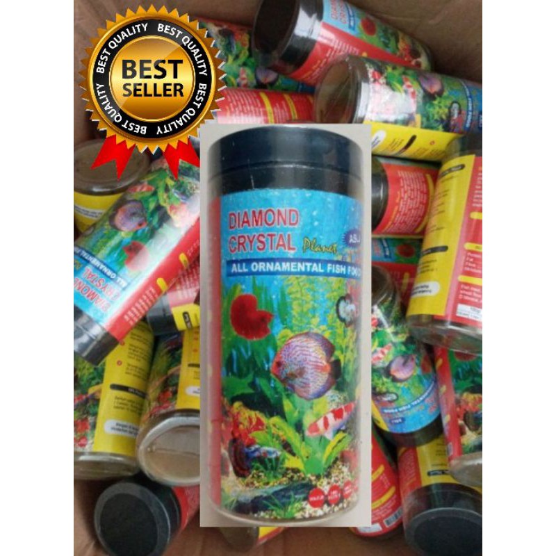 DIAMOND CRYSTAL Makanan Pelet Pakan Ikan Cupang Kecil Hias Guppy 100GR