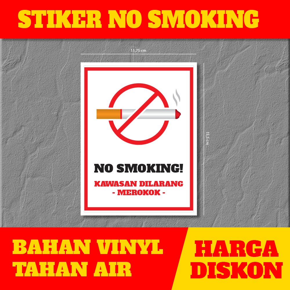 

Stiker Sign Peringatan Di Larang Merokok No Smoking Area
