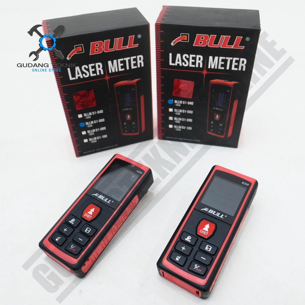 Meteran Laser Digital Bull 40m / 60m - Laser Meter 40 meter / 60 Meter Bull