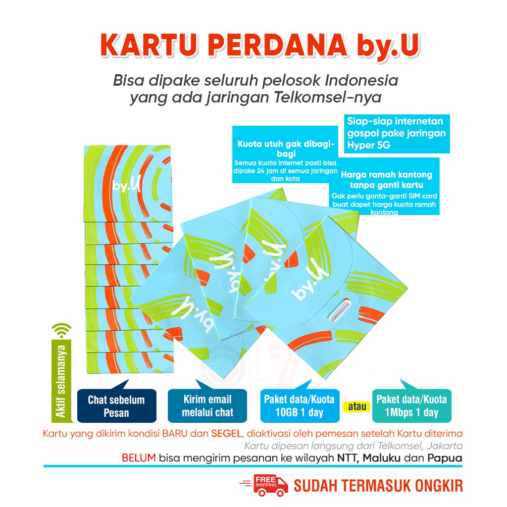 [Gratis Ongkir] Kartu Perdana by.U - Sim Card byU [12GB]