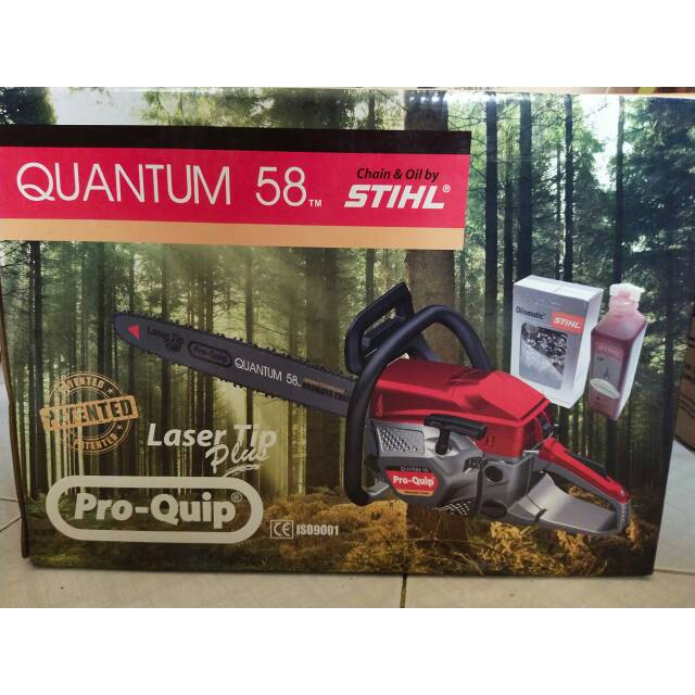 chain saw pro quip quantum 58 /22 inch senso mesin gergaji potong kayu