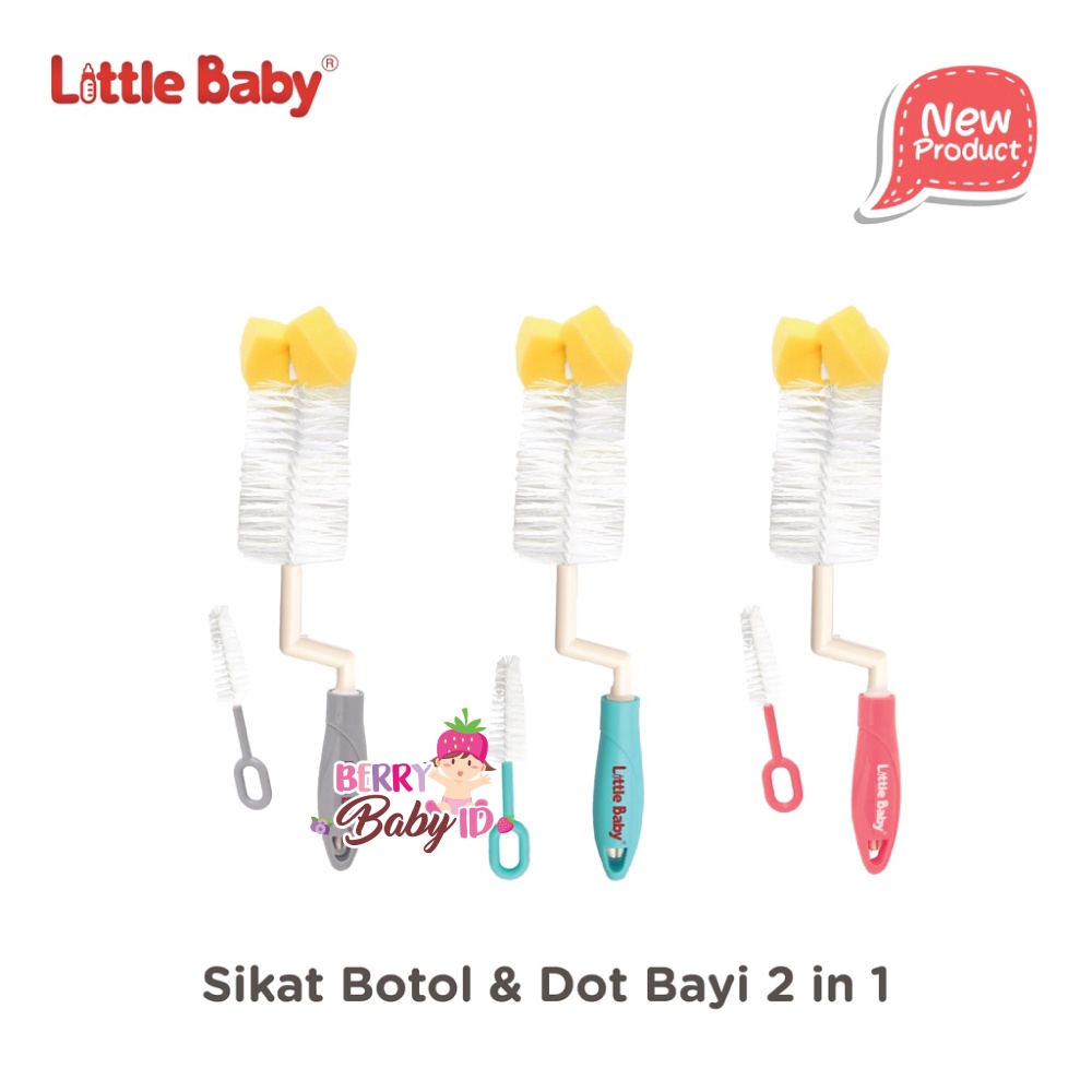 Little Baby 3-in-1 Sikat Botol Spons Nylon &amp; Dot Bottle Nipple Brush Berry Mart