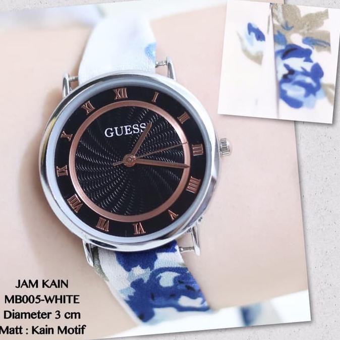 GROSIR JAM TANGAN WANITA CEWEK MONOL GUESS TALI KAIN FEMINIM MURAH NEW