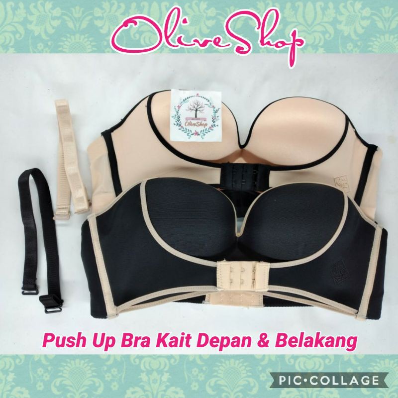 OliveShop ❤ Push Up Sugar Bra BH Bralette Lis Kait Depan Belakang Tanpa Tali