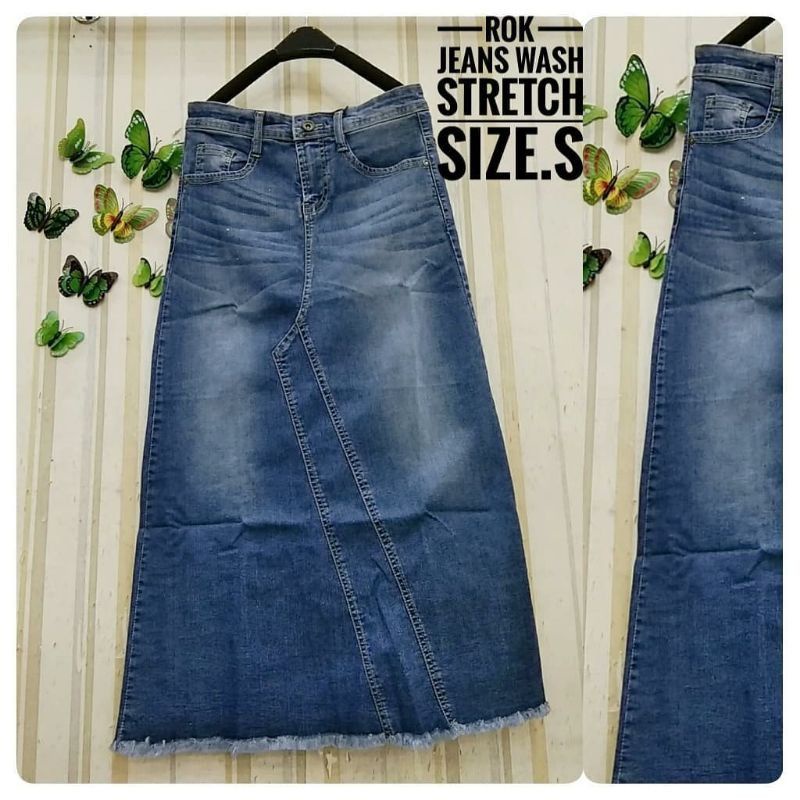 Rok Jeans Span Kekinian 2023 // Rok Denim Wanita // Rok Span
