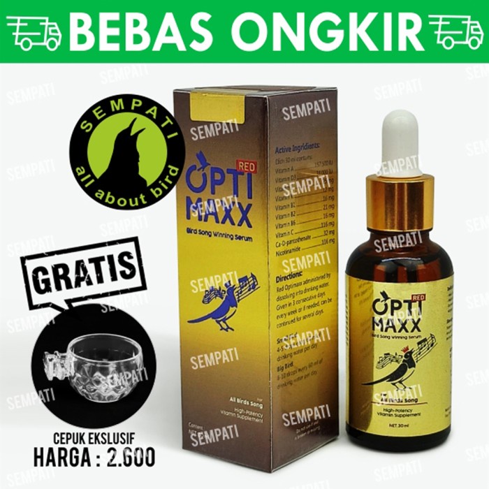 Vitamin Burung - Optimaxx Obat Vitamin Tetes Burung Kicau Lovebird Gacor Doping Atp Ops