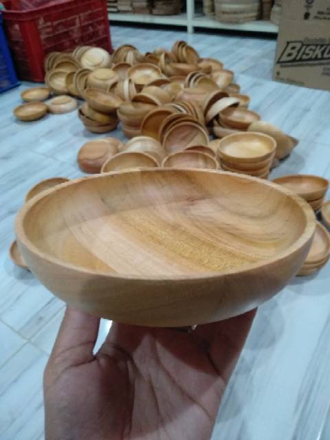 Mangkuk Kayu / Mangkok Kayu / Mangkok Masker/Mangkok Salad/ Wooden Bowl Diameter 14Cm