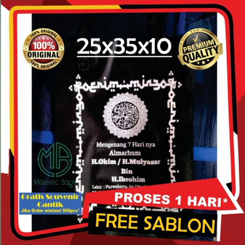 Tas Tahlil 25x35x8-10cm | Tas Selametan | Tas Syukuran | Tas Bingkisan | Sablon Goodiebag | Tote Bag