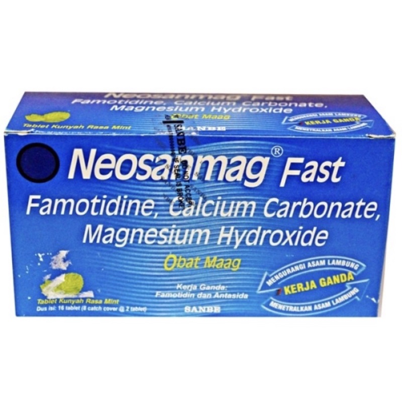 Neosanmag fast strip 2 tablet ( obat sanmag perut kembung mual maag )