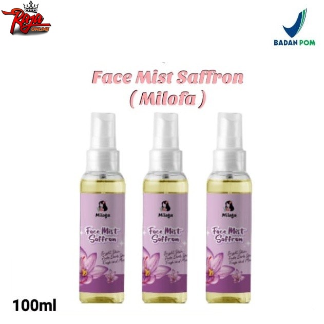 FS100 -Face Mist saffron MILOFA 100ml Toner Wajah face Mist Spray BPOM