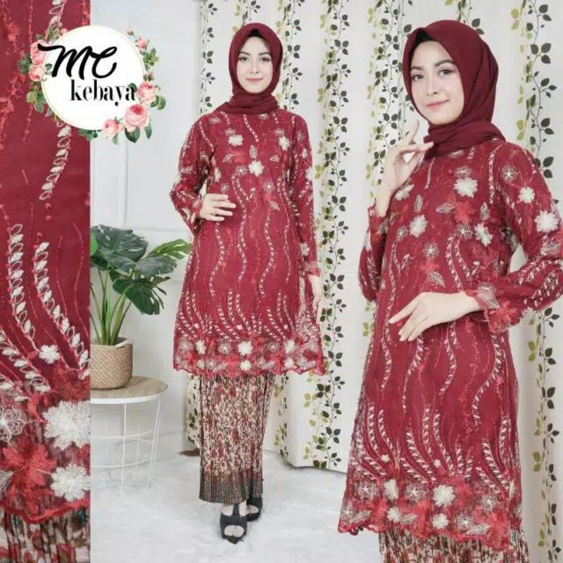 REAL PICT SETELAN KEBAYA ARSHILA/KEBAYA MODERN/KEBAYA TUNIK TILLE