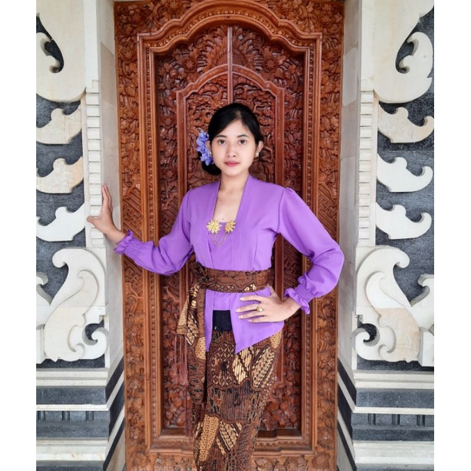 sale Kebaya Bali kebaya jadi motif lengan Aladin-Lilak