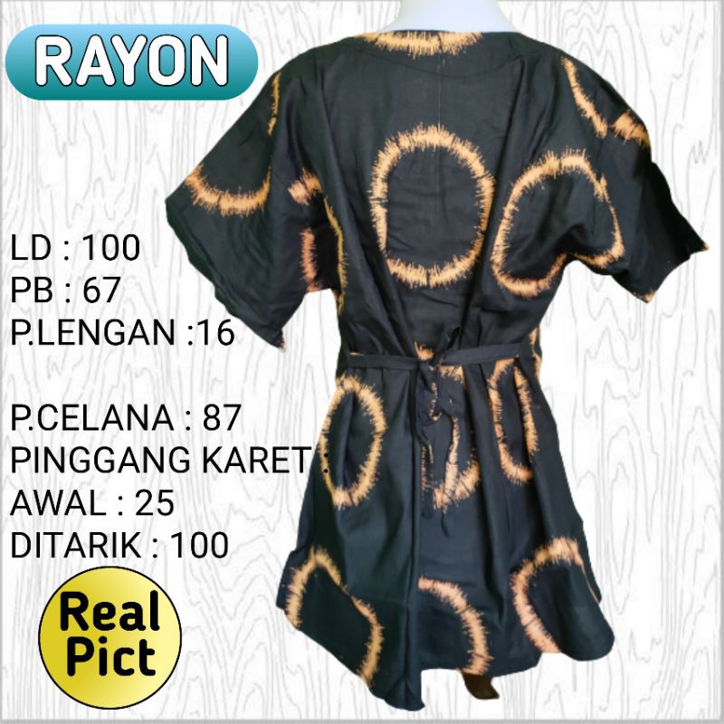 Piyama Wanita Setelan Celana One Set Rayon Baju Tidur Wanita Baju Batik Pekalongan Celana Setelan