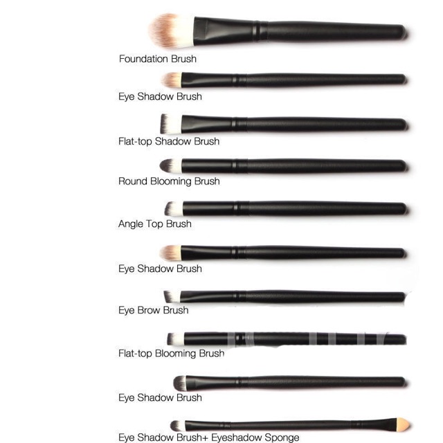 Kuas Make Up UK Professional Cosmetic Brush 20 Set - Black/Brown