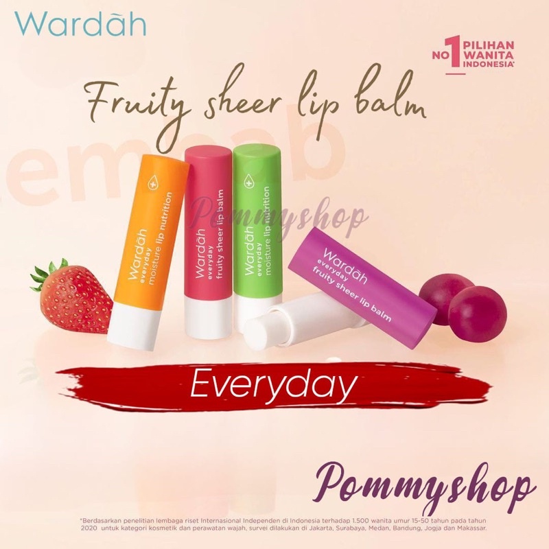 Wardah Everyday Fruity Sheer Lip Balm | Pelembab Bibir