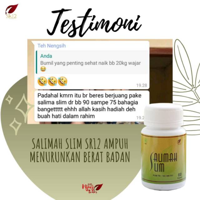 Salimah Slim SR12 Pelangsing Obat Diet Herbal Ampuh Peluntur Lemak Badan