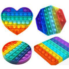 KAGU Fidget Pop It Square Mainan Edukasi Anak Rainbow Popit-1