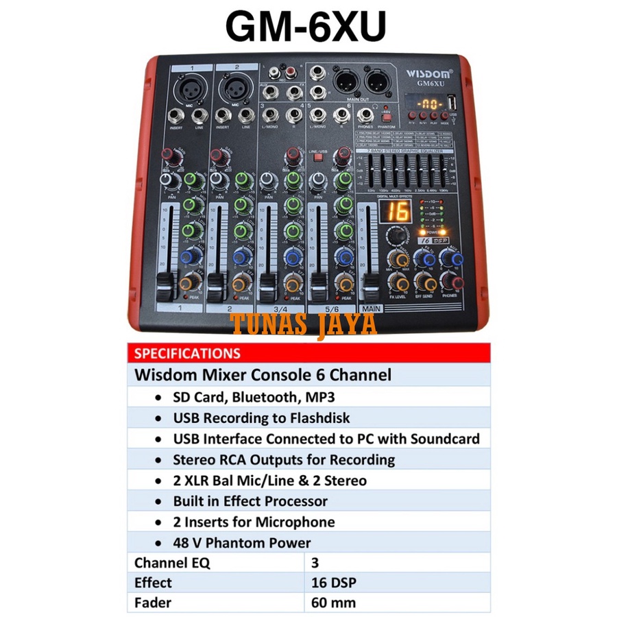 MIXER WISDOM GM6XU / GM 6 XU / GM 6XU 6 CHANNEL ORIGINAL