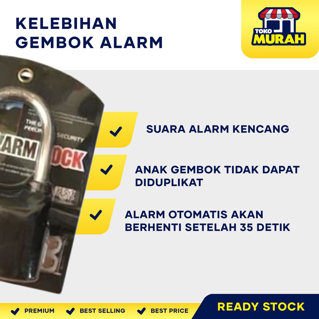 Ring Pengaman Motor / Sepeda / Pagar Rumah Gembok Alarm Suara Anti Pencuri Anti Maling