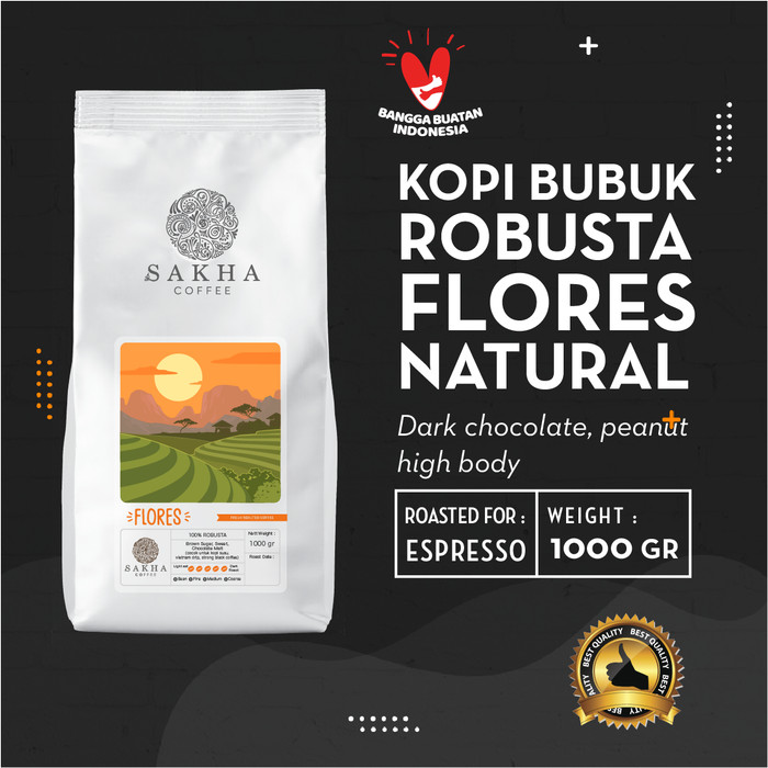 

Kopi Bubuk Robusta Flores Bajawa Roast For Espresso 1 Kg SAKHA COFFEE - KBRFLO1000