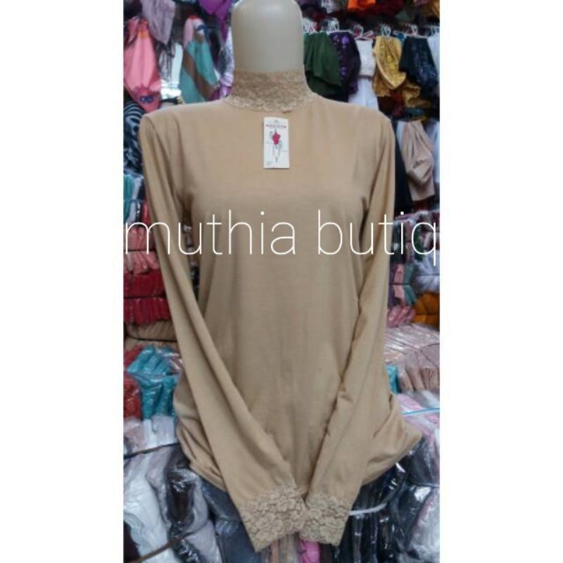 Baju Manset Wanita Bahan Kaos Kombinasi Renda Brokat Kwalitas &quot;PREMIUM&quot;