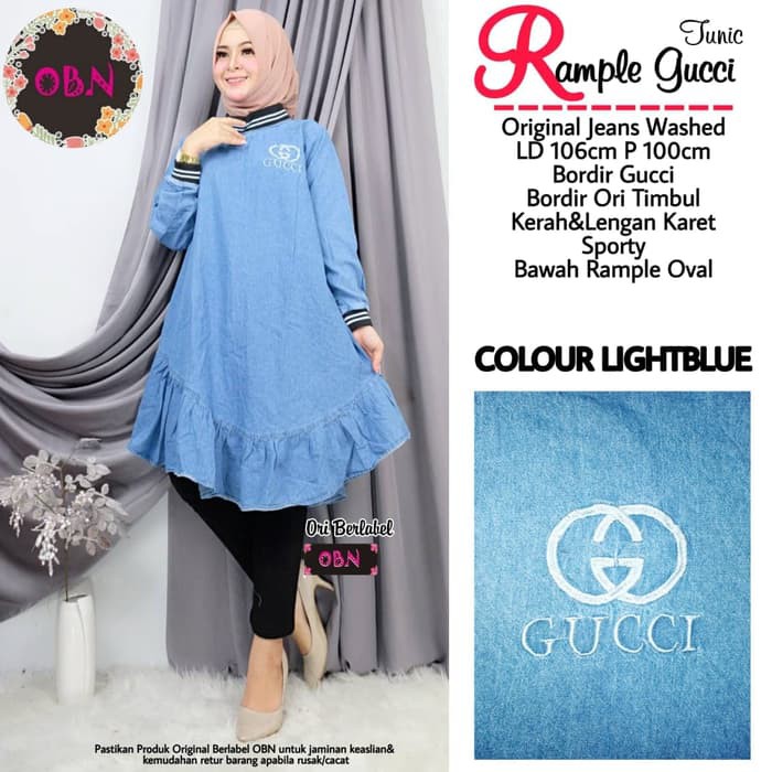 PROMO DISCOUNT BAJU ATASAN WANITA KULIAH  tunik rample gucci real pict stok masih klik beli sgr kiri