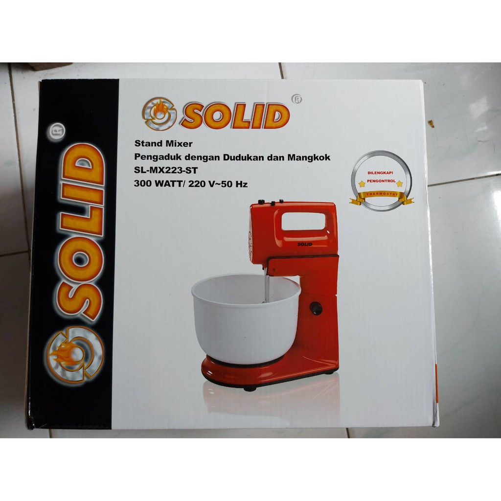 Stand MIxer SOLID SL-MX 223-ST/ Standing Mixer Kue/ Pengaduk dengan Dudukan dan Mangkok SOLID