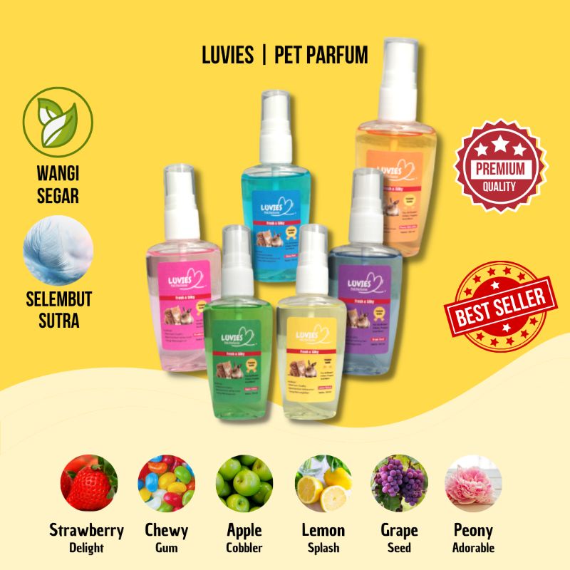 Parfum Kucing Anjing Kelinci Hamster Luvies 55ml Strawberry