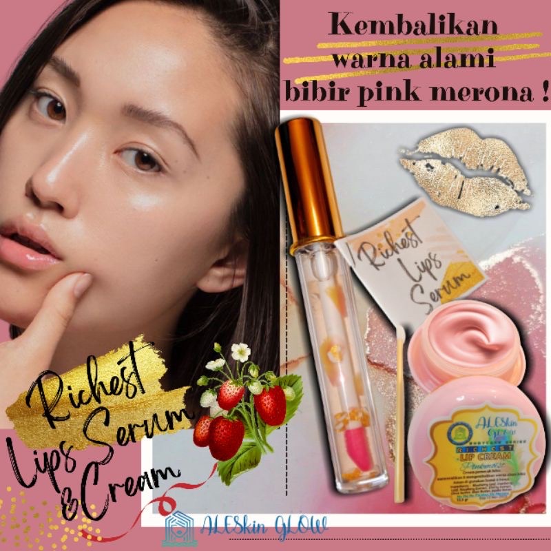 Lips Serum Cream Pemerah Bibir Pelembab Pencerah Bibir Hitam Lip Balm Lips Care Richest by Aleskin Glow 1