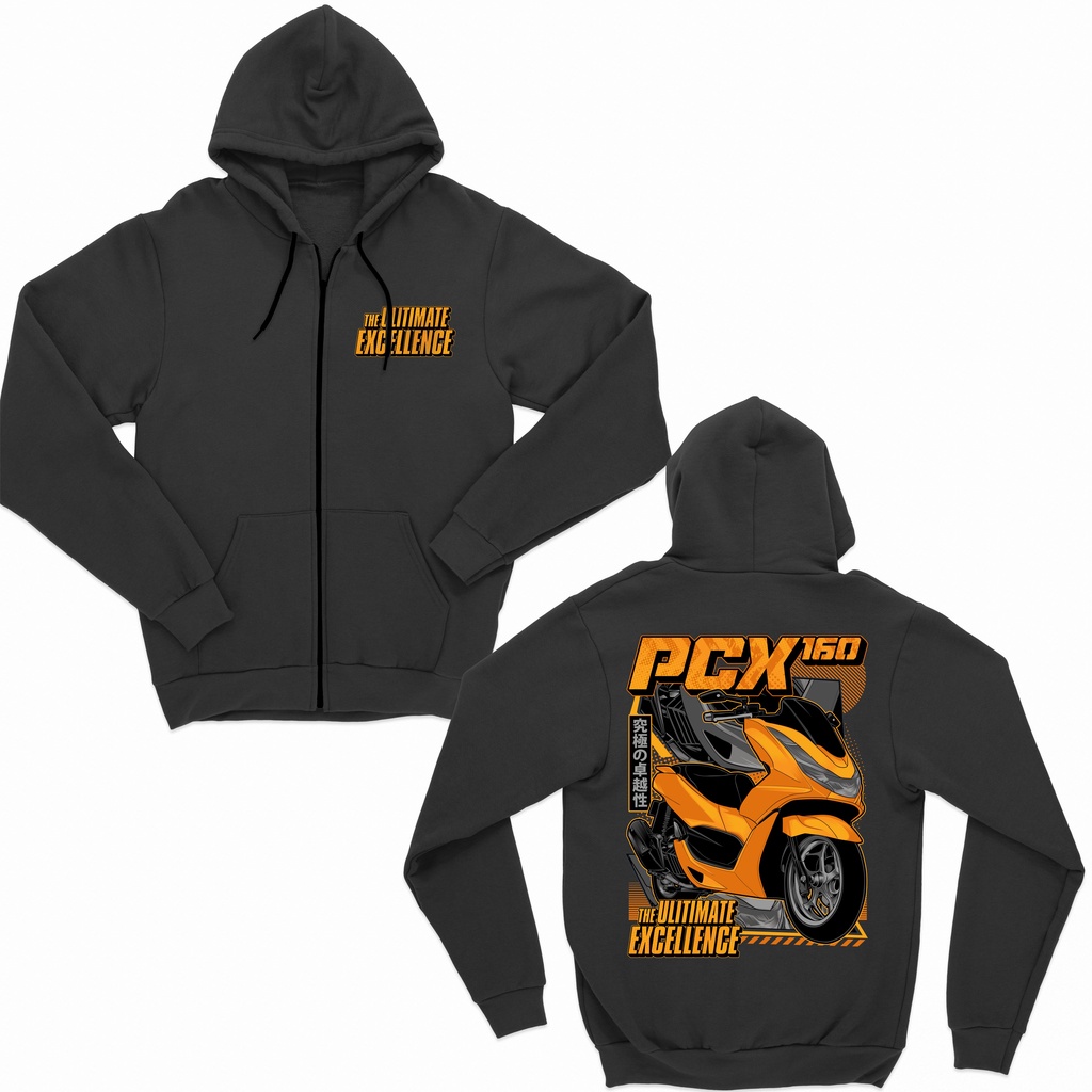 JAKET ZIPPER HONDA PCX 160 YELLOW EDITION BIG SIZE JUMBO
