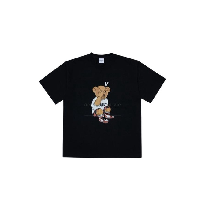 [ADLV] Acmedelavie T-Shirt White Check Pants Bear Black