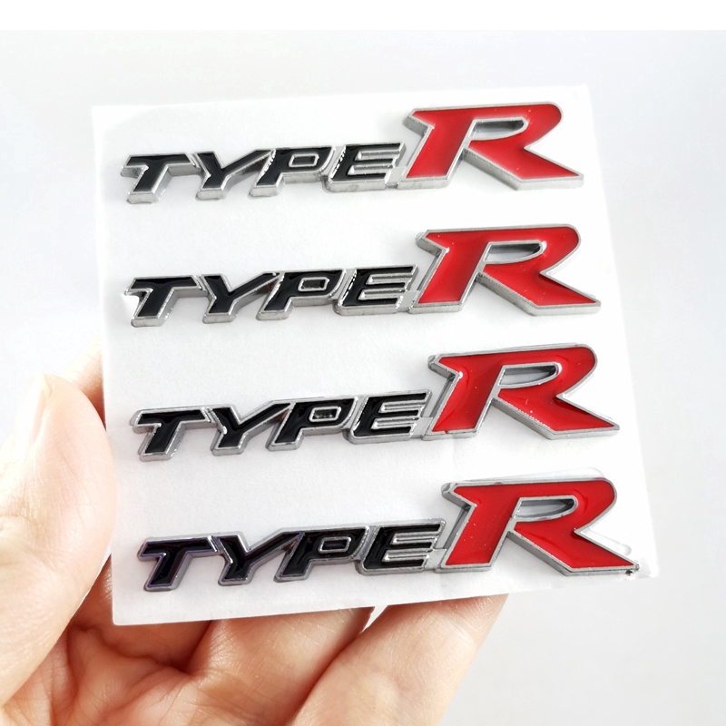 4pcs Stiker Emblem Metal Tipe R Untuk Stir Mobil Civic