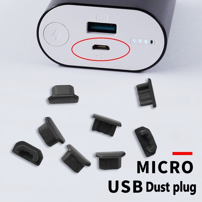 Cover Pelindung Power Port Charger Micro USB Bahan Silikon Anti Debu Untuk Android