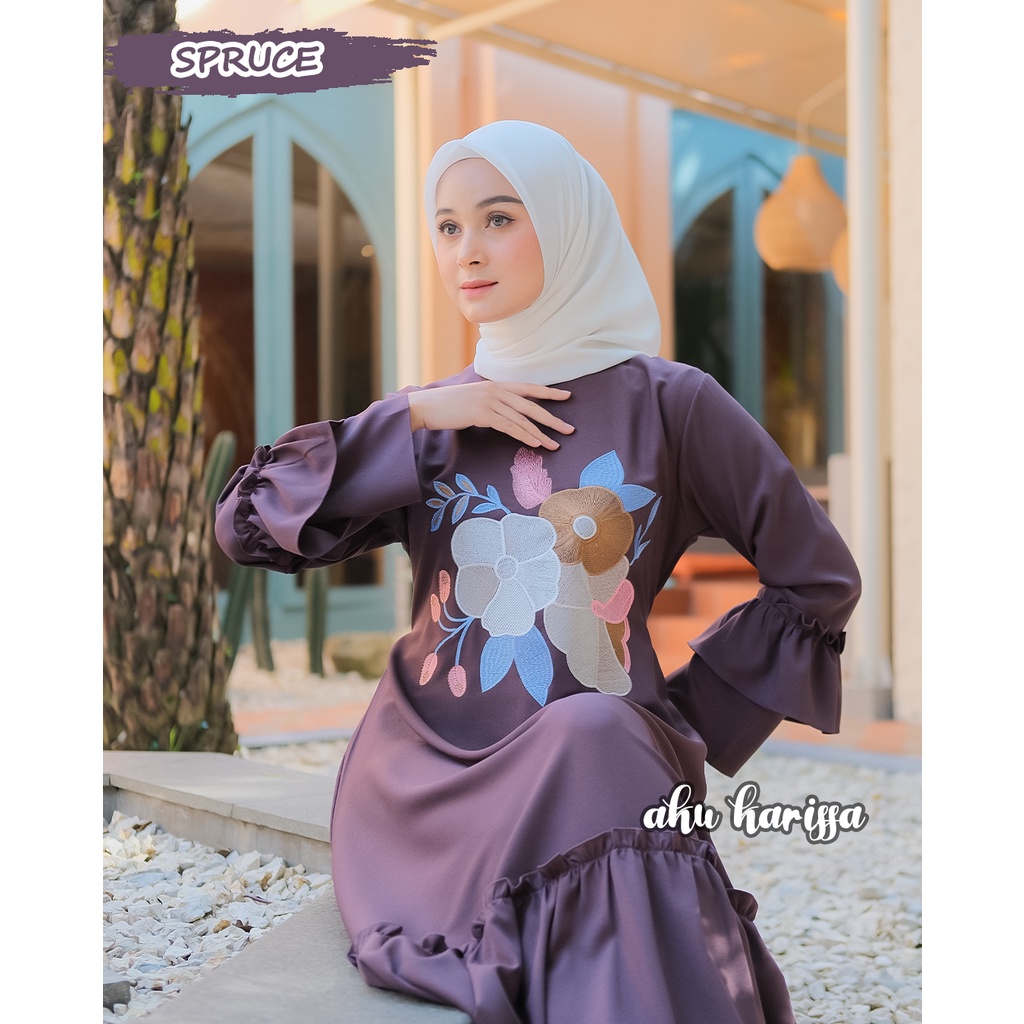 Nauren Dress Bordir ORI Aku Karissa - Gamis Bordir Aku Karissa