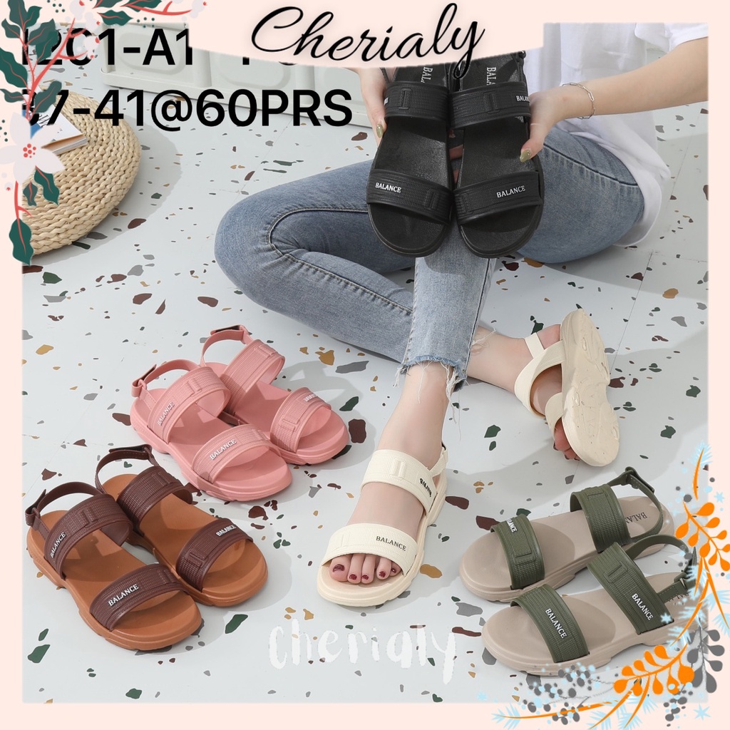 BALANCE Sandal Karet Model Gunung Wanita Import Rubber Non-Slip Tebal Perekat Velcro Backstrap 1201