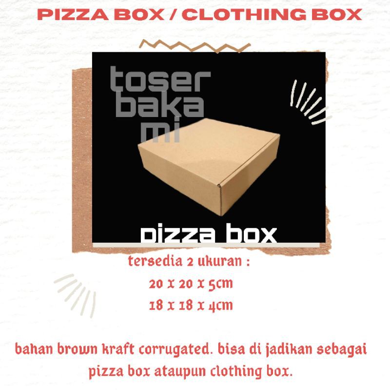 

Kotak Pizza / Clothing box / Pizza Box 20x20x5cm / dus brownies